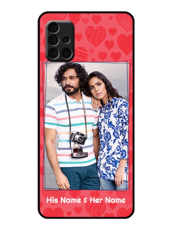 Custom Galaxy A51 Custom Metal Phone Case - With Red Heart Symbols Design