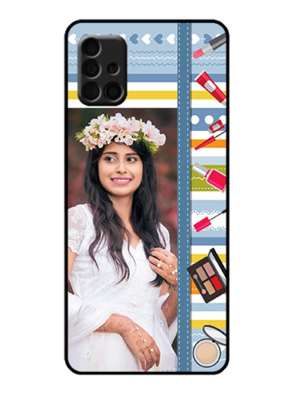 Custom Galaxy A51 Custom Metal Phone Case - Makeup Icons Design