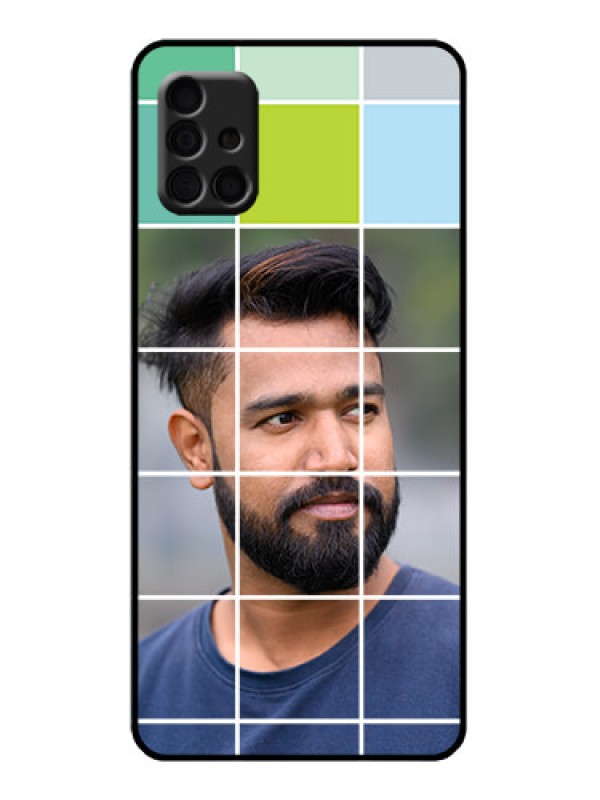 Custom Galaxy A51 Custom Metal Phone Case - With White Box Pattern