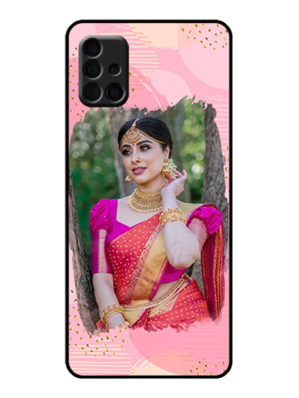 Custom Galaxy A51 Custom Metal Phone Case - Gold Glitter Splash Design