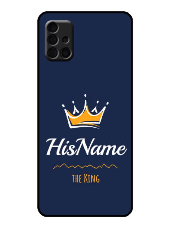 Custom Galaxy A51 Custom Metal Phone Case - King With Name Design