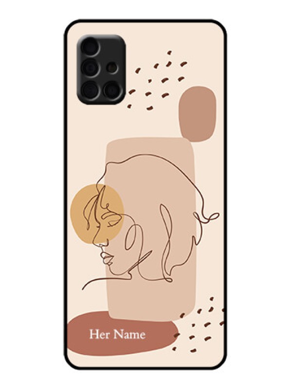 Custom Galaxy A51 Custom Metal Phone Case - Calm Woman Line Art Design