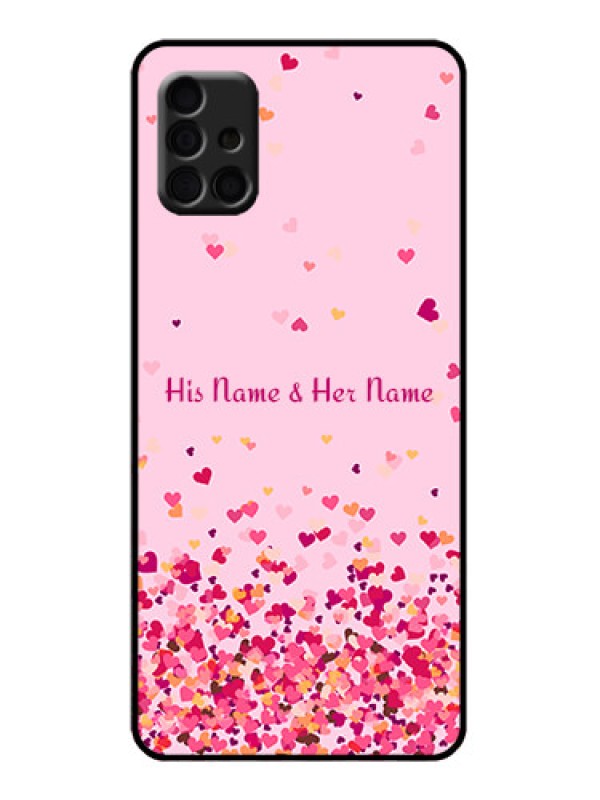 Custom Galaxy A51 Custom Metal Phone Case - Floating Hearts Design