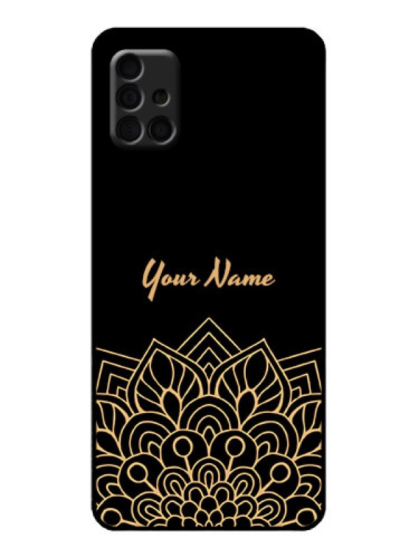 Custom Galaxy A51 Custom Metal Phone Case - Golden Mandala Design