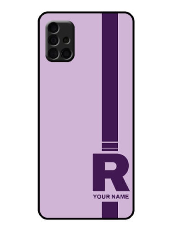 Custom Galaxy A51 Custom Metal Phone Case - Simple Dual Tone Stripe With Name Design