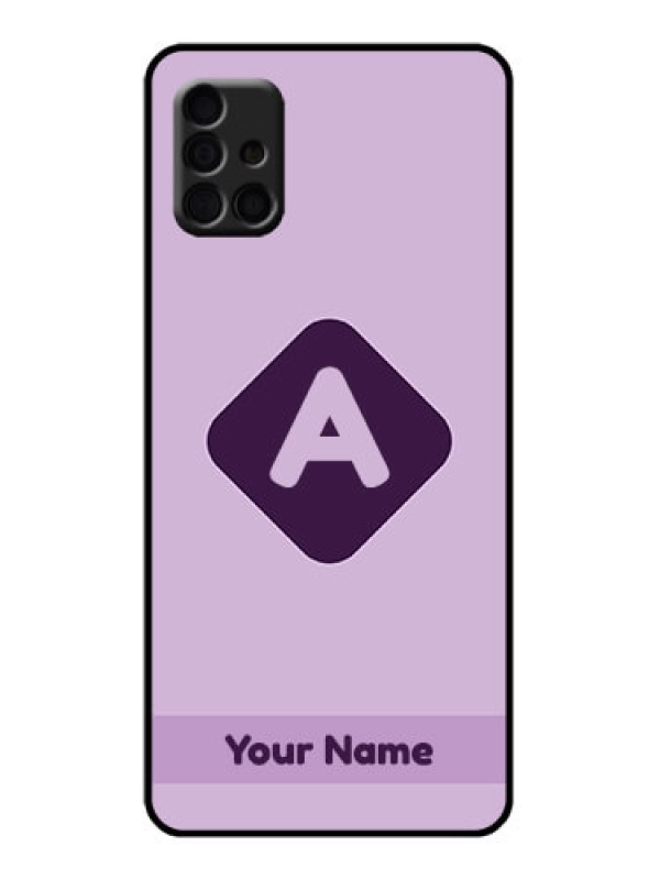 Custom Galaxy A51 Custom Metal Phone Case - Custom Letter In Curved Badge Design