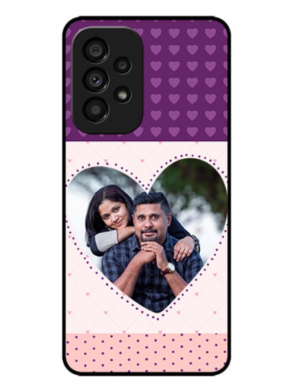 Custom Galaxy A53 5G Custom Metal Phone CaseViolet Love Dots Design