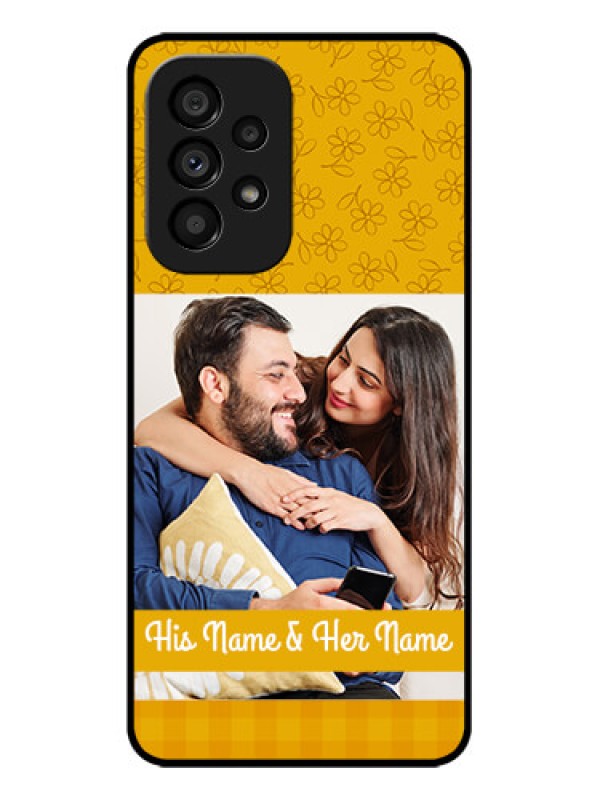 Custom Galaxy A53 5G Custom Metal Phone CaseYellow Floral Design