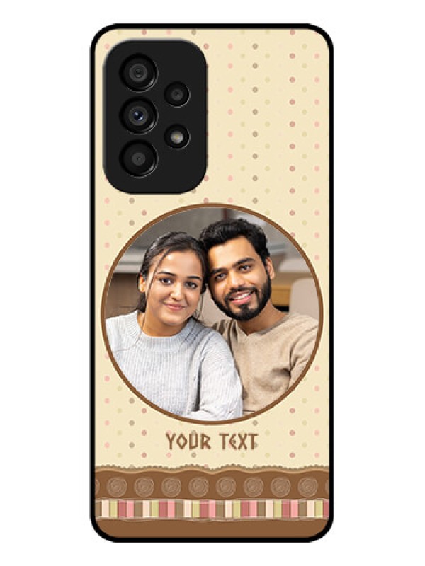 Custom Galaxy A53 5G Custom Metal Phone CaseBrown Dotted Mobile Case Design