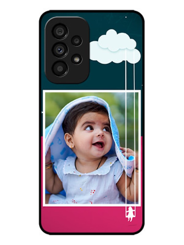 Custom Galaxy A53 5G Custom Metal Phone CaseCute Girl With Cloud Design