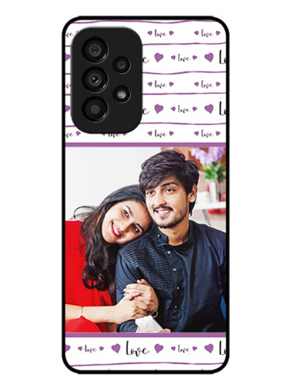 Custom Galaxy A53 5G Custom Metal Phone CaseCouples Heart Design