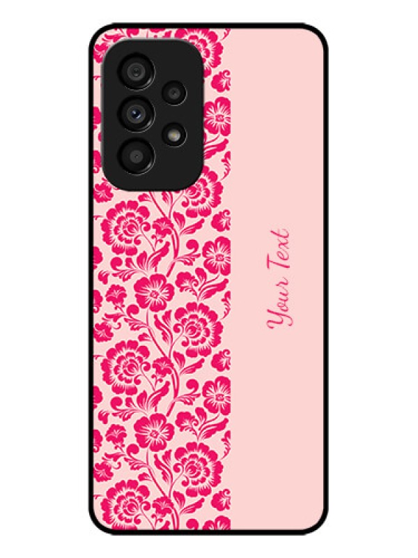 Custom Galaxy A53 5G Custom Metal Phone CaseAttractive Floral Pattern Design