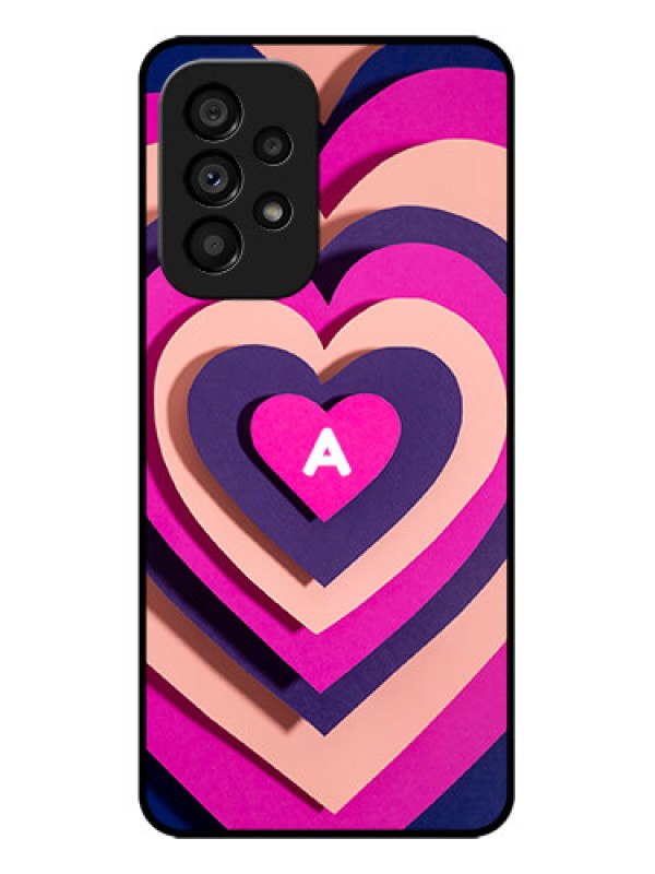 Custom Galaxy A53 5G Custom Metal Phone CaseCute Heart Pattern Design