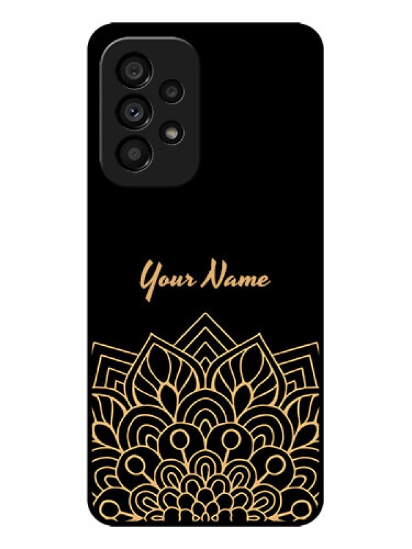 Custom Galaxy A53 5G Custom Metal Phone CaseGolden Mandala Design