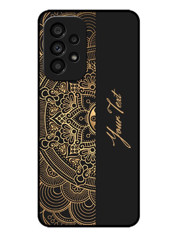 Custom Galaxy A53 5G Custom Metal Phone CaseMandala Art With Custom Text Design