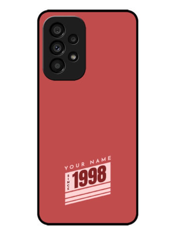 Custom Galaxy A53 5G Custom Metal Phone CaseRed Custom Year Of Birth Design