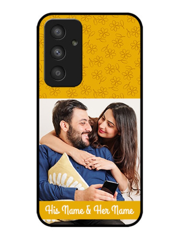 Custom Galaxy A54 5G Custom Metal Phone CaseYellow Floral Design