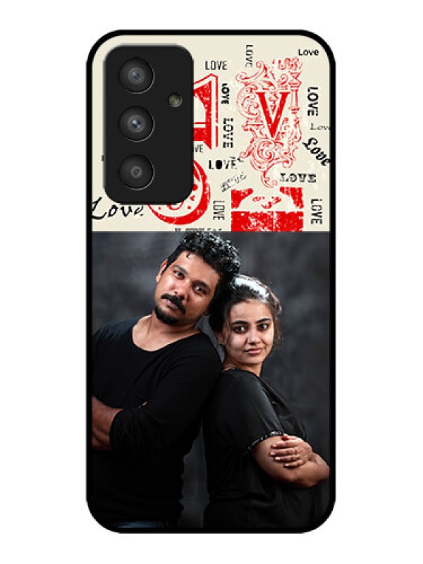 Custom Galaxy A54 5G Custom Metal Phone CaseTrendy Love Design Case