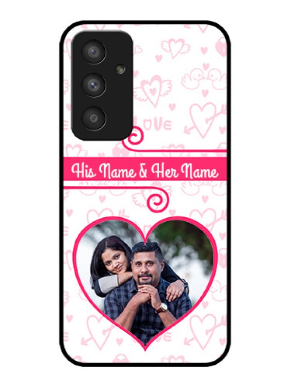 Custom Galaxy A54 5G Custom Metal Phone CaseHeart Shape Love Design