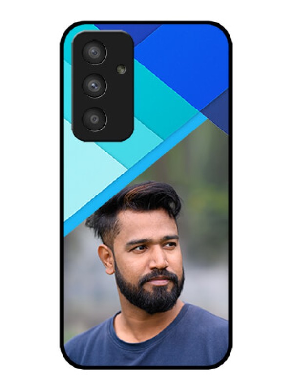 Custom Galaxy A54 5G Custom Metal Phone CaseBlue Pattern Design