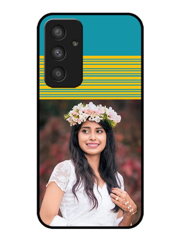 Custom Galaxy A54 5G Custom Metal Phone CaseYellow and Blue Design