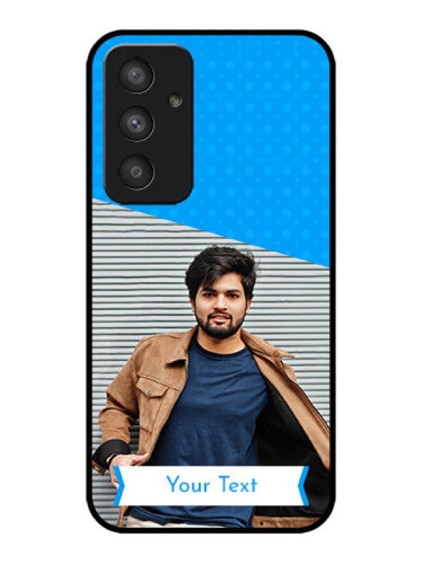 Custom Galaxy A54 5G Custom Metal Phone CaseSimple Blue Color Design