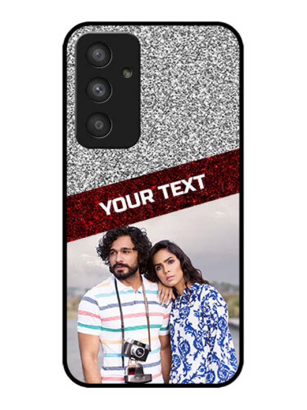 Custom Galaxy A54 5G Custom Metal Phone CaseImage Holder With Glitter Strip Design