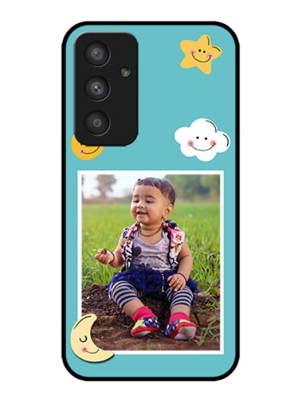 Custom Galaxy A54 5G Custom Metal Phone CaseSmiley Kids Stars Design
