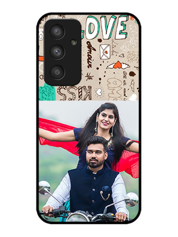 Custom Galaxy A54 5G Custom Metal Phone CaseLove Doodle Pattern