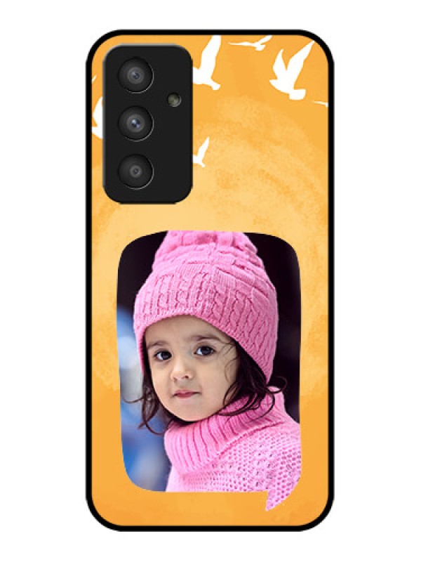 Custom Galaxy A54 5G Custom Metal Phone CaseWater Color Design With Bird Icons