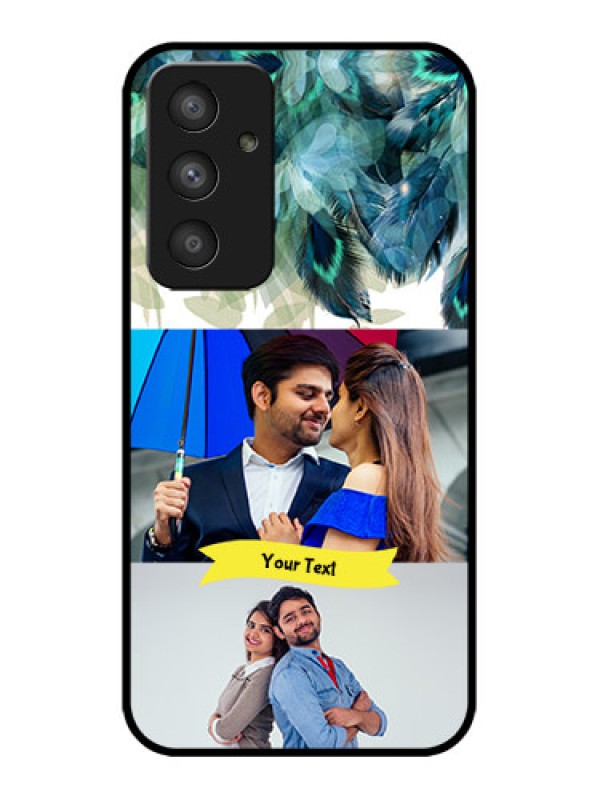 Custom Galaxy A54 5G Custom Metal Phone CaseImage With Boho Peacock Feather Design