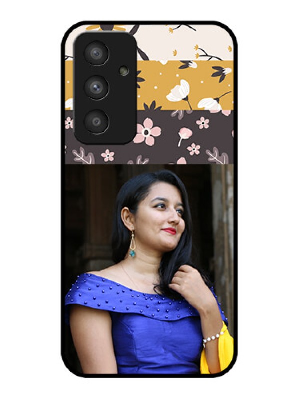 Custom Galaxy A54 5G Custom Metal Phone CaseStylish Floral Design