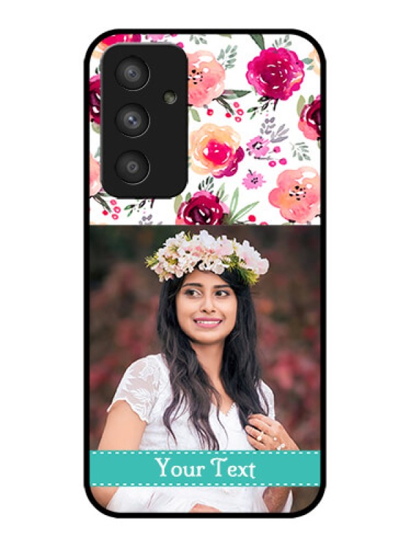 Custom Galaxy A54 5G Custom Metal Phone CaseWater Colors Floral Design