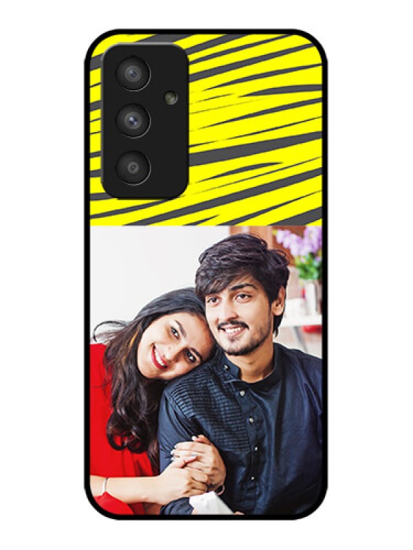 Custom Galaxy A54 5G Custom Metal Phone CaseYellow Abstract Design
