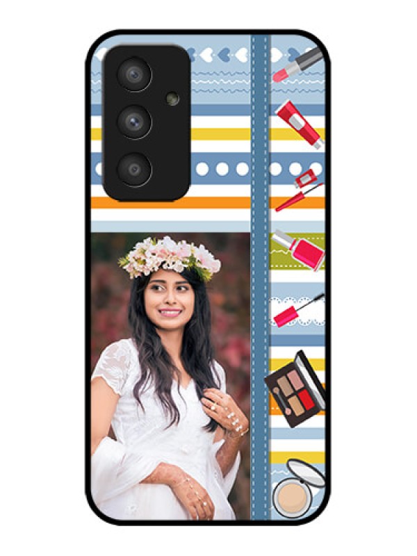 Custom Galaxy A54 5G Custom Metal Phone CaseMakeup Icons Design