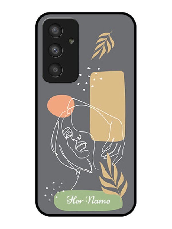 Custom Galaxy A54 5G Custom Metal Phone CaseGazing Woman Line Art Design