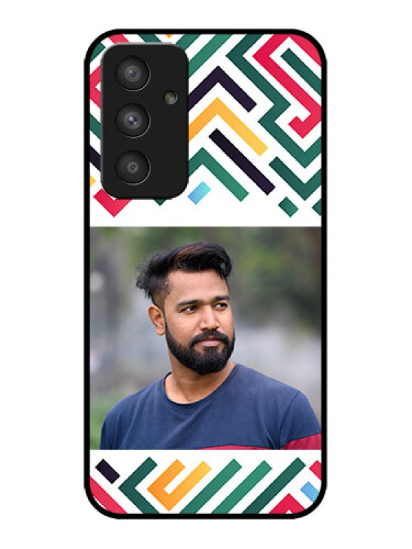 Custom Galaxy A54 5G Custom Metal Phone CaseColorful Maze Pattern Design