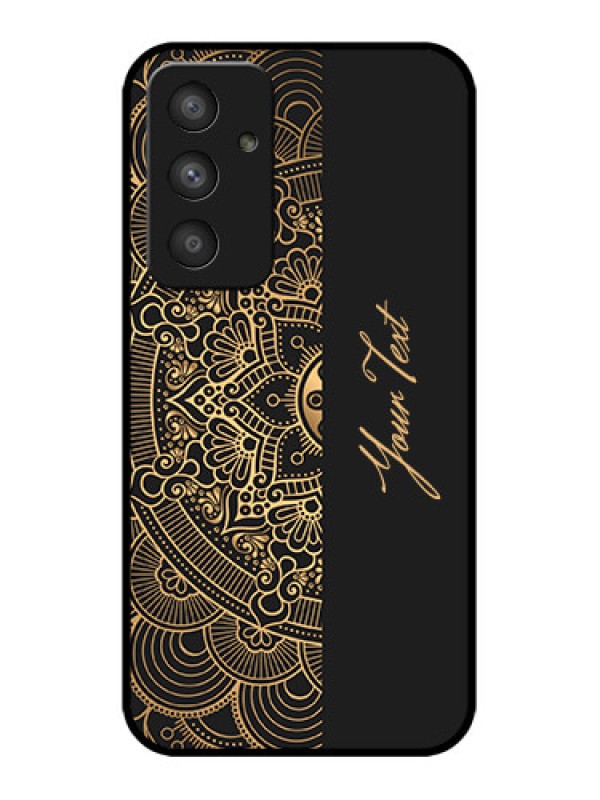 Custom Galaxy A54 5G Custom Metal Phone CaseMandala Art With Custom Text Design