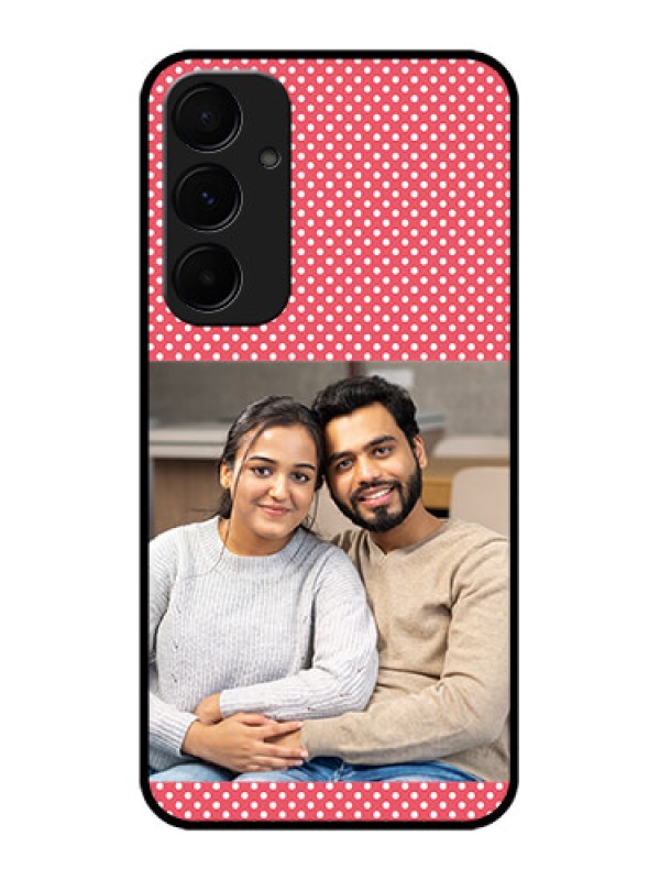 Custom Galaxy A55 5G Custom Metal Phone CaseWhite Dotted Design