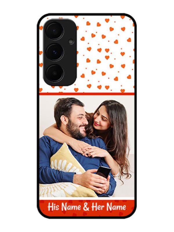Custom Galaxy A55 5G Custom Metal Phone CaseOrange Love Symbol Design