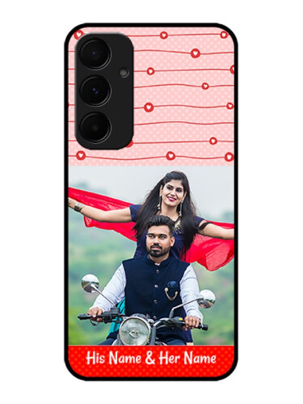 Custom Galaxy A55 5G Custom Metal Phone CaseRed Pattern Case Design