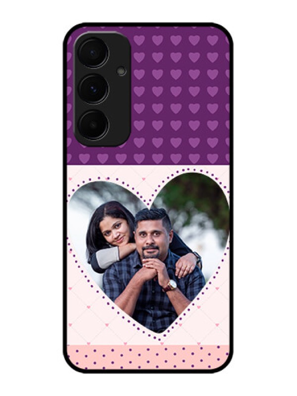 Custom Galaxy A55 5G Custom Metal Phone CaseViolet Love Dots Design