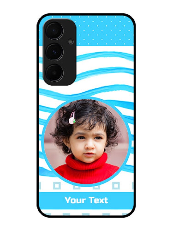 Custom Galaxy A55 5G Custom Metal Phone CaseSimple Blue Case Design