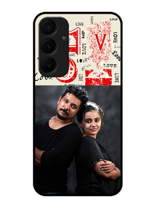 Custom Galaxy A55 5G Custom Metal Phone CaseTrendy Love Design Case