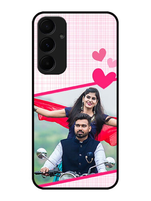 Custom Galaxy A55 5G Custom Metal Phone CaseLove Shape Heart Design