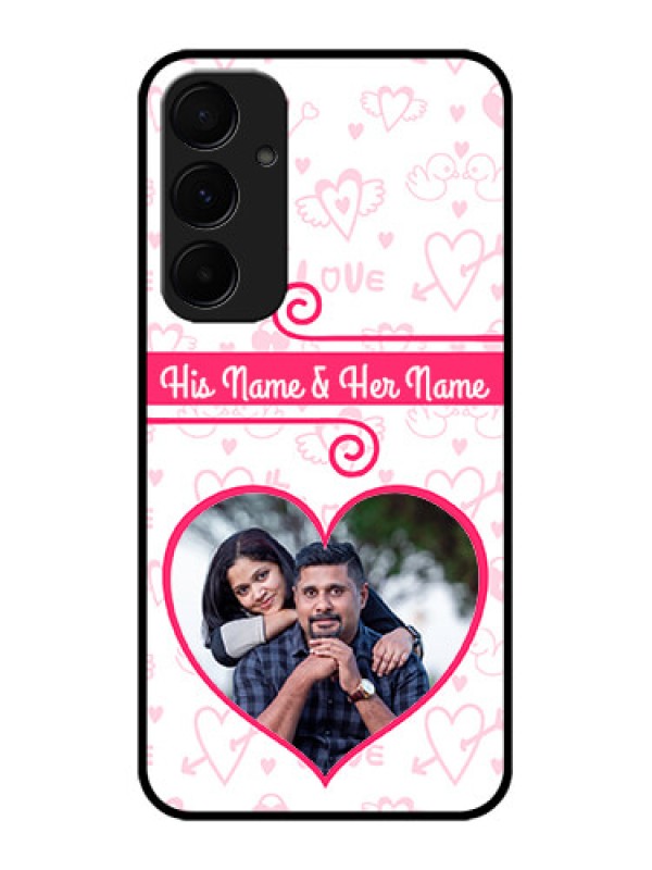 Custom Galaxy A55 5G Custom Metal Phone CaseHeart Shape Love Design