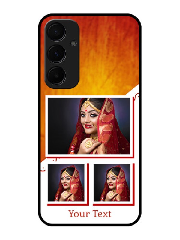 Custom Galaxy A55 5G Custom Metal Phone CaseWedding Memories Design