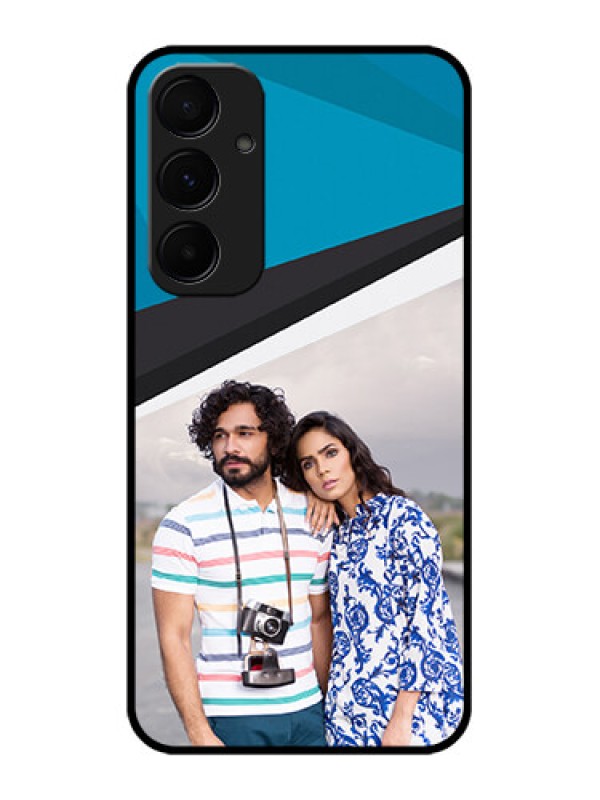 Custom Galaxy A55 5G Custom Metal Phone CaseSimple Pattern Photo Upload Design