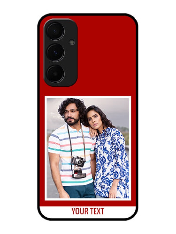 Custom Galaxy A55 5G Custom Metal Phone CaseRed Color Design