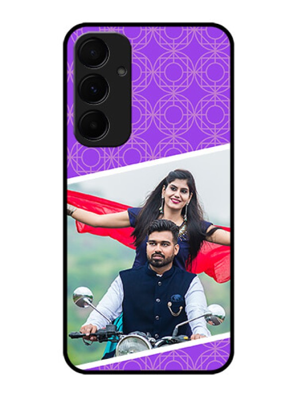 Custom Galaxy A55 5G Custom Metal Phone CaseViolet Color Pattern Design